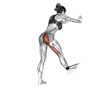 band bent-over hip extension animación
