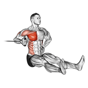 band one arm twisting chest press animación