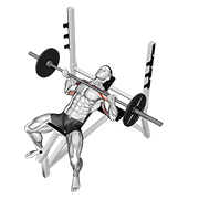 barbell reverse grip incline bench press animación