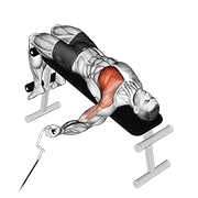 cable one arm decline chest fly animación