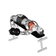 dumbbell decline one arm fly animación