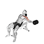 dumbbell incline one arm fly animación