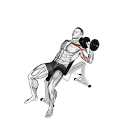 dumbbell incline one arm press animación