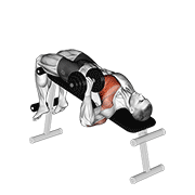 dumbbell one arm decline chest press animación