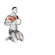 medicine ball chest push multiple response animación