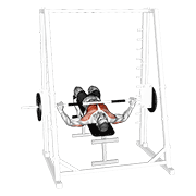 smith wide grip decline bench press animación