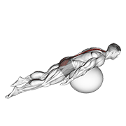 exercise ball back extension with knees off ground animación