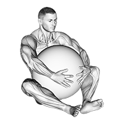 exercise ball hug animación