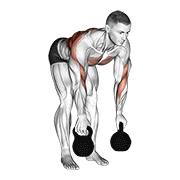 kettlebell two arm row animación