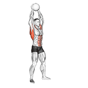 medicine ball overhead slam animación