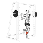 smith one leg floor calf raise animación