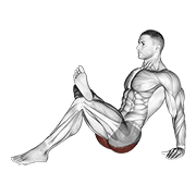 seated glute stretch animación