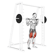 smith low bar squat animación