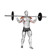 barbell standing wide military press animación