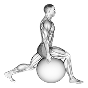 exercise ball hip flexor stretch animación