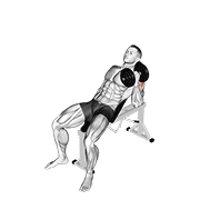 dumbbell incline one arm hammer press animación