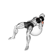 dumbbell one arm hammer press on exercise ball animación