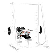 smith machine decline close grip bench press animación