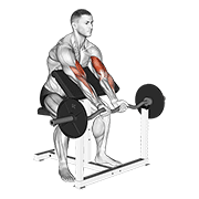 ez barbell close grip preacher curl animación