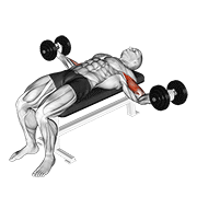dumbbell lying wide curl animación