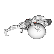 prone twist on stability ball animación