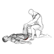 assisted lying glutes stretch animación