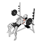 barbell incline close grip bench press animación