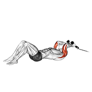 cable rope lying on floor tricep extension animación