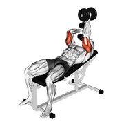 dumbbell lying alternate extension animación