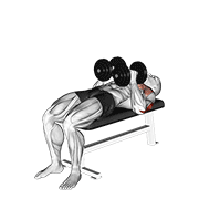 dumbbell close grip press animación