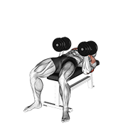 dumbbell twisting bench press animación