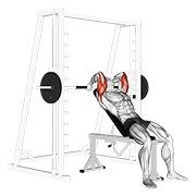 smith machine incline tricep extension animación
