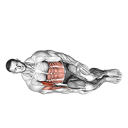 bodyweight side lying biceps curl animación