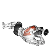 dumbbell lying on floor rear delt raise animación