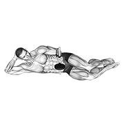 dumbbell lying pronation on floor animación