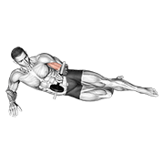 dumbbell lying supination on floor animación