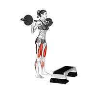 barbell squat jump step rear lunge animación
