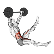 barbell sitted alternate leg raise animación