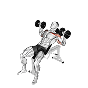 dumbbell incline alternate press animación