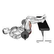 barbell glute bridge two legs on bench (male) animación