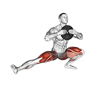 weighted cossack squats (male) animación