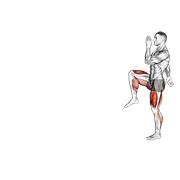 walking high knees lunge animación