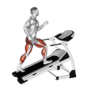 walking on incline treadmill animación