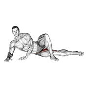 side lying hip adduction (male) animación