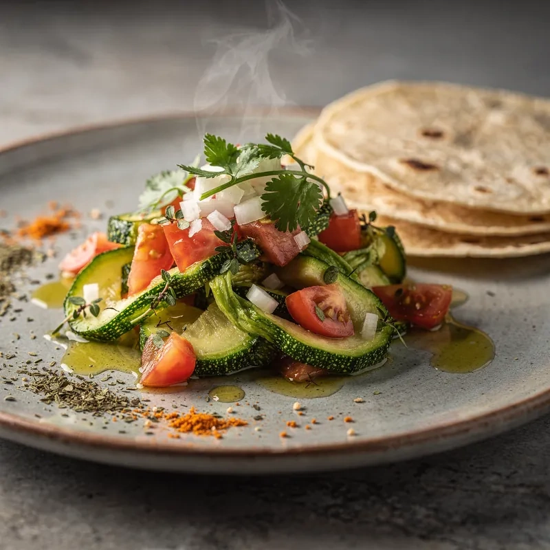 Calabacitas Salteadas con Jitomate y Orégano