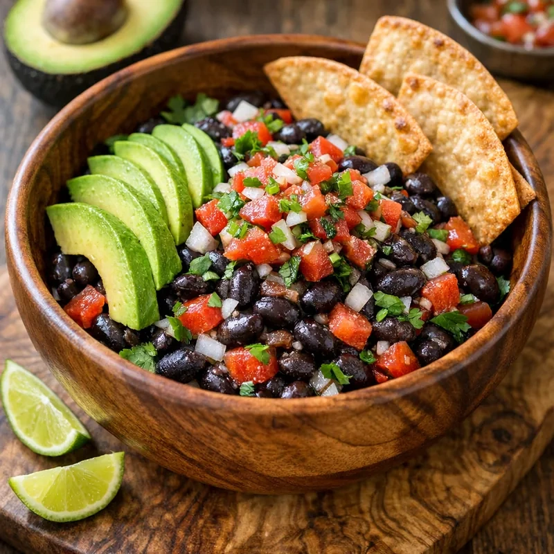 Ensalada de Frijoles Negros de la Olla con Pico
