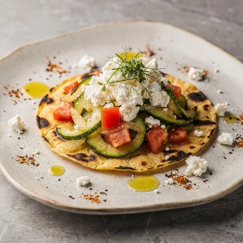 Calabacitas Criollas Salteadas con Requesón