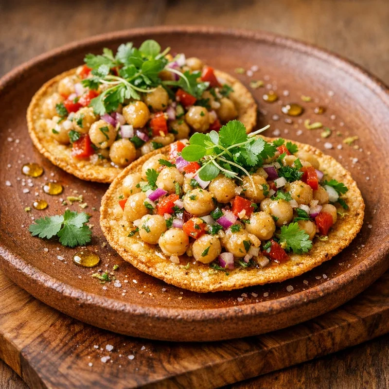 Tostadas Horneadas de Salpicón de Garbanzo