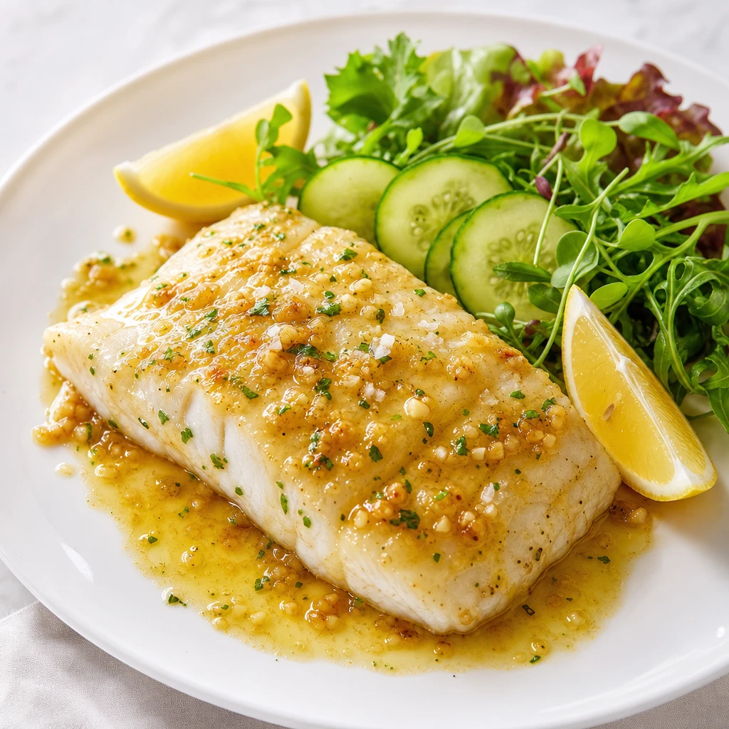 Filete de Pescado al Mojo de Ajo Ligero