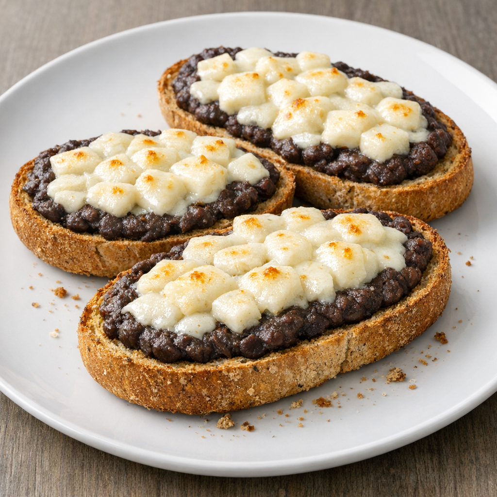 Molletes de Pan Integral con Frijol y Panela Light